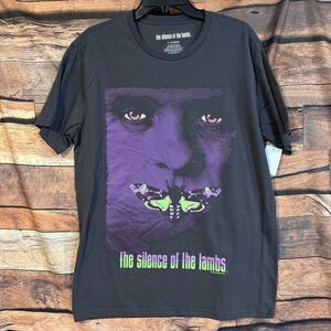 Silence of the Lambs T-Shirt Mens Large Purple Moth Horror Movie Hannibal Lecter
